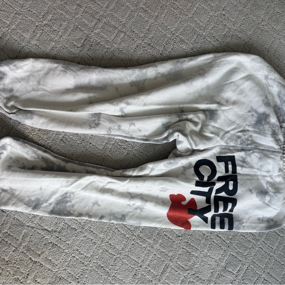 Freecity Gray Sweatpants with Orange Logo